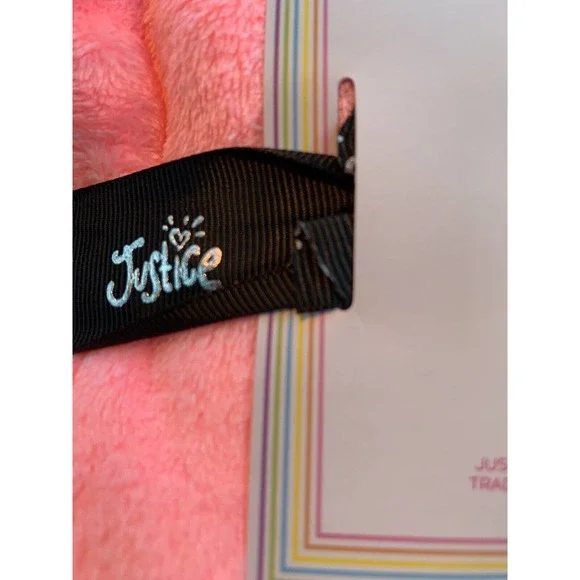 NEW JUSTICE Girls Pajama Set 2-Pc Small 7/8 Velvet Fleece PJs PINK Loungewear - Picture 3 of 12